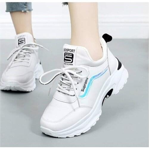 Womens Vulcanized Shoes Casual Shoes 2020 New Womens White Flat Shoes Womens Platform Sneakers Chaussure Femme