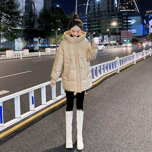 Maternity Winter Long Windbreaker Bright Face Down Padded Jacket Pregnancy Woman Hooded Thicken Loose Increase Warm Parkas