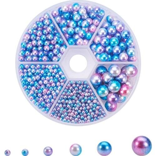 1 Boxed Non-Porous Imitation Pearl Round Beads Color Acrylic Beads DIY Handmade Clothes Jewelry Accessories