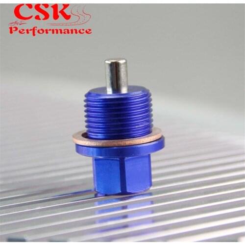 1 Pcs Engine Magnetic Oil Pan Drain Plug Bolt Anodized Crush Washer M20 X 1.5 Blue