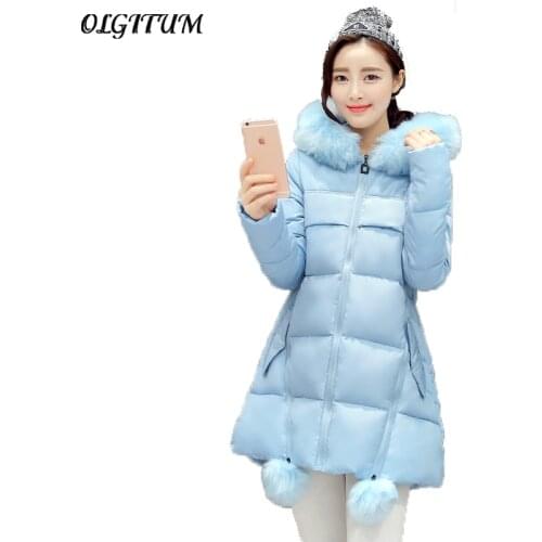 2019 autumn winter new women cotton coat outerwear thickening long section down cotton wadded jacket Plus Size women cotton coat