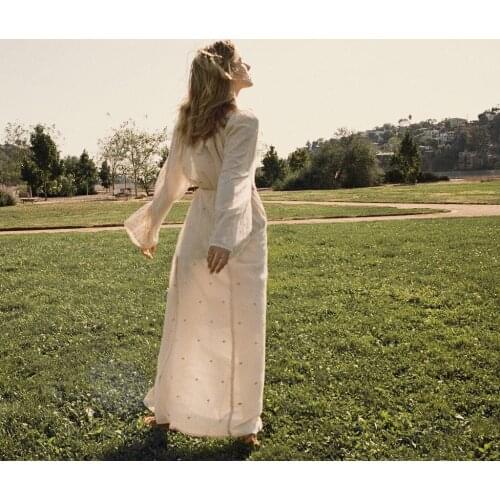 2021 womens brand dresses national classic style embroidery loose long dress boho maxi dress long sleeves very loose chic dress