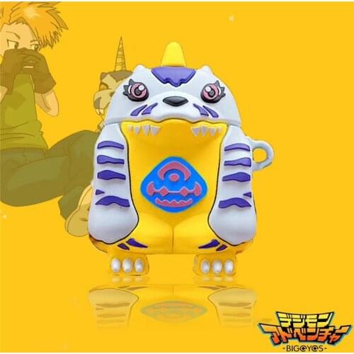 3D Cartoon Gabumon Digital Monster Protection Headphone Cover For Apple Airpods 1 2 Pro Digimon Earphone Cases Accessories Funda