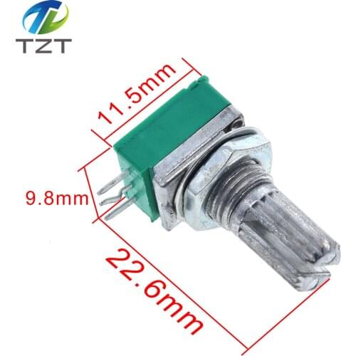 5pcs RK097N 5K 10K 20K 50K 100K 500K B5K with a switch audio 3pin shaft 15mm amplifier sealing potentiometer