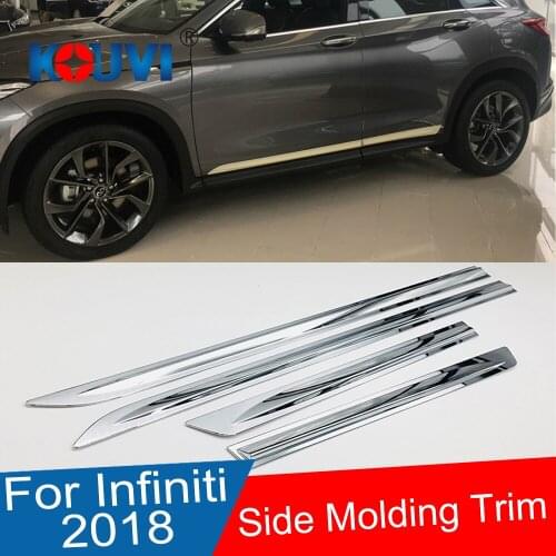 ABS CHROME SIDE DOOR BODY MOLDING TRIM COVER LINE GARNISH STICKER ACCESSORIES For Infiniti QX50 2018 19