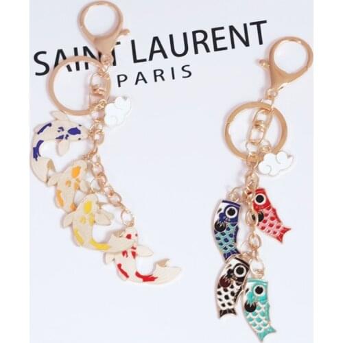 2021 Japan Anime Maneki Neko Lucky Cat Fortune Koinobori Keychain Key Chain Car For Women Bag Pendent D679