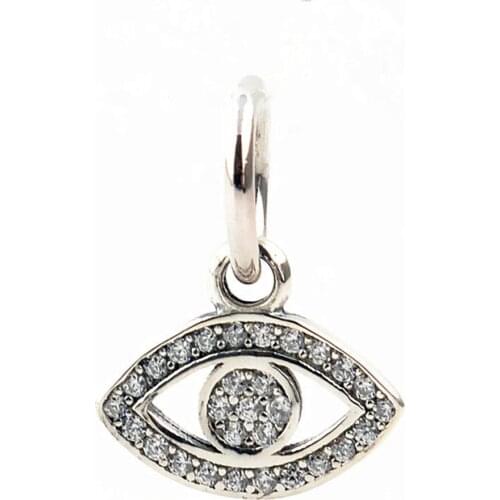 Authentic 925 Sterling Silver Charm Big Eyes Crystal Pendant Beads For Original Pandora Charm Bracelets & Bangles Jewelry