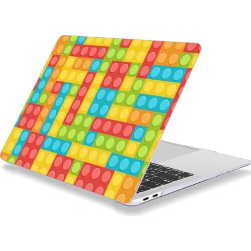 Colorful Blocks Pattern Laptop Case For Apple MacBook Retina Air 12 13.3 New Pro 15.4 inch Cover shell