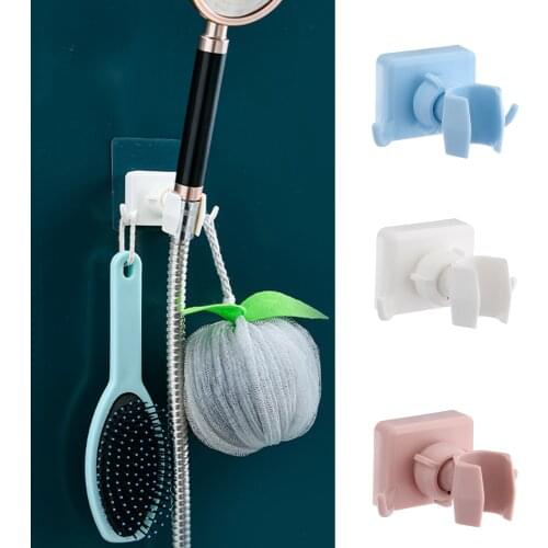 Punch-free Adhesive Shower Bracket 180 Degree Adjustable Shower Holder with Hooks for Bathroom Shower Holder With Hooks H-best
