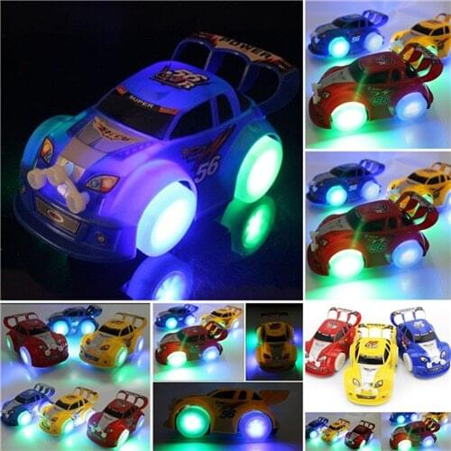 Kids Christmas Electric Car Music Racing Car Automatic Steering Flashing Car Toys New Year Car Toys Gifts