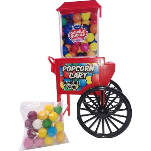 DUBBLE BUBBLE Ball POPCORN machine and Piggy Bank