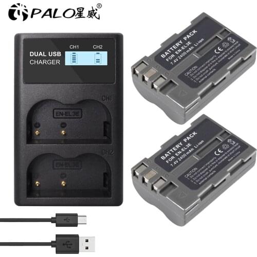 EN-EL3e EN EL3e ENEL3e 2400mAh Camera bateria Batteries AKKU + LCD USB Charger For Nikon D30 D50 D70 D70S D90 D80 D100 D200 D300