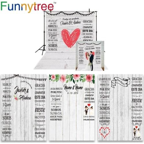 Funnytree photography wood wallpaper backdrop wedding Bridal photocall boda custom photo background photophone photozone decor