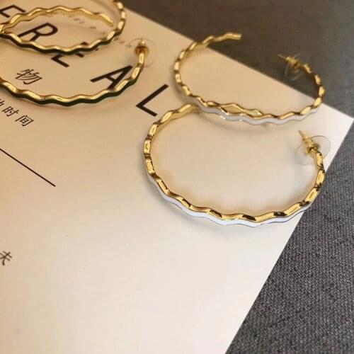 Personality wild metal earrings atmospheric semi-circular earrings ladies earrings girls Valentines Day gift