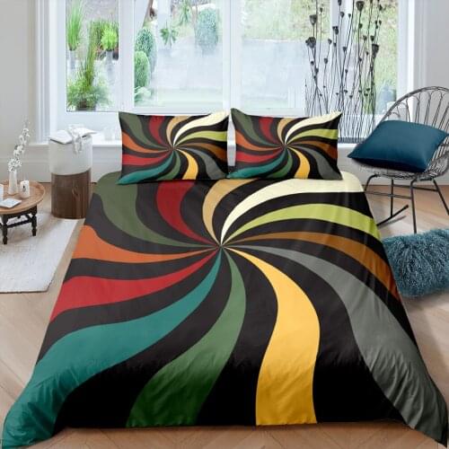 Swirl Spiral Bedding Set Cool Fashoin 3D Print Comforter Luxury Twin Queen King Single Size Duvet Cover Set Home Textile Decor