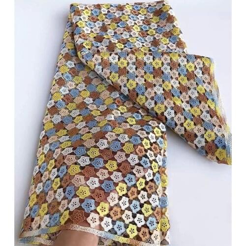 Colorful Material 5JRB-120406 Nigerian Lace Fabric Top Sale Fashion Embroidery Tulle French for Wedding or Party Dress