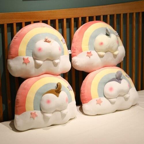42cm Creative Rainbow Pillow Cartoon High Quality Sleeping Pillow For Baby Child Comfortable Cushion Sofa Bed Birthday Gifts