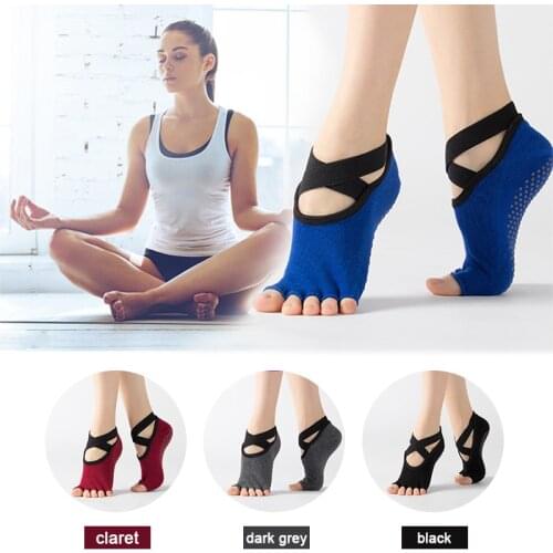 Summer Women Yoga Socks Black Red Blue Anti Slip Bandage Sports Ladies Girls Ballet Socks Dance Sock Slippers