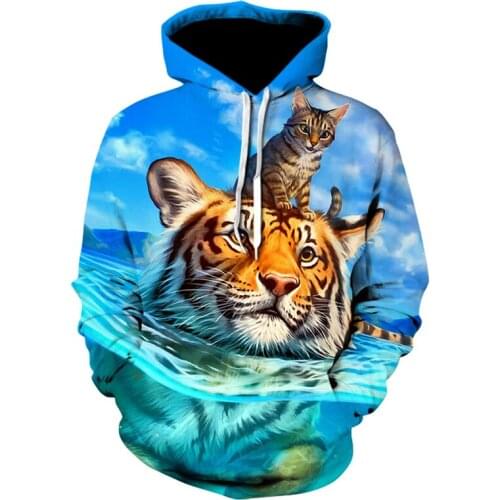 Tiger 3D Print Animal Cool Funny hoodies sweatshirt Men long hoodie Male sweatshirts harajuku Fashion hoodie 2019 Newest