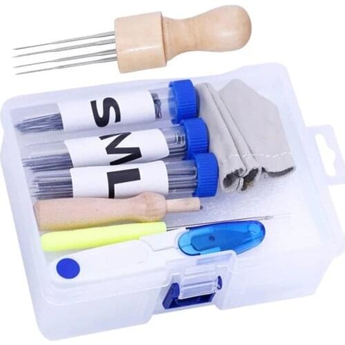 LMDZ 72pcs Needle Felt kit Needle Felt Foam Awl Glue Stick Finger Cot Scissors Felt Needlework Sewing Accessories