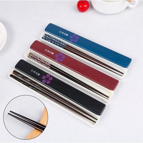 New Japanese chopsticks with Box set Natural Ironwood Handmade Value Gift Sushi Chinese food Reusable Portable Travel Tableware
