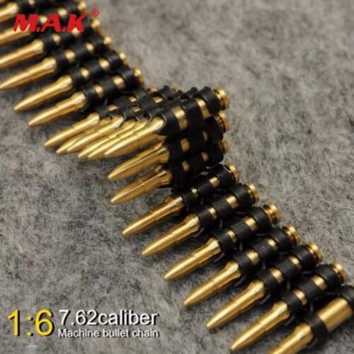 NEW 1/6 scale 7.62 caliber 50PC metal machine bullet chain toys for 12" action figure body model machinegun model accessory