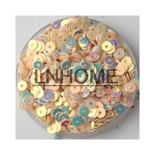 50g 3mm Flat Round Loose Sequins Paillettes Sewing DIY Accessories PVC Crafts Golden Brilliant Shining Color Beige Spangles