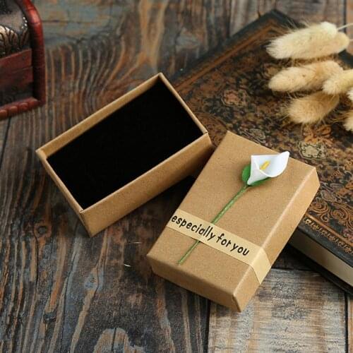 Practical Jewelry Storage Box Necklace Bracelet Ring Display Jewelry Box Retro Paper Portable Gift Packaging Box