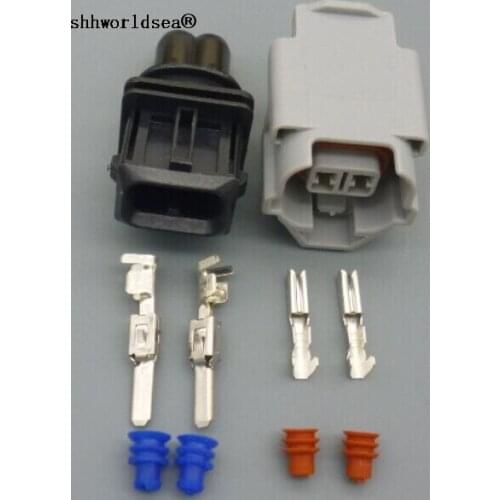 Shhworldsea 2 PIN car Fuel spray nozzle waterproof connector plug electrical socket Ev1 fuel injectors sensor connector adapter