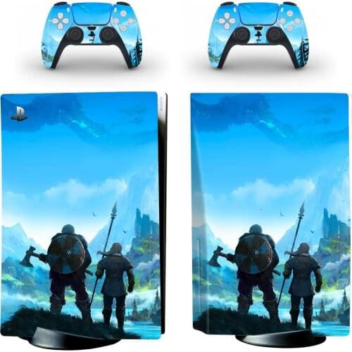 Temple Style PS5 Disc Edition Skin Sticker for Playstation 5 Console & 2 Controllers Decal Vinyl Protective Skins Style 1