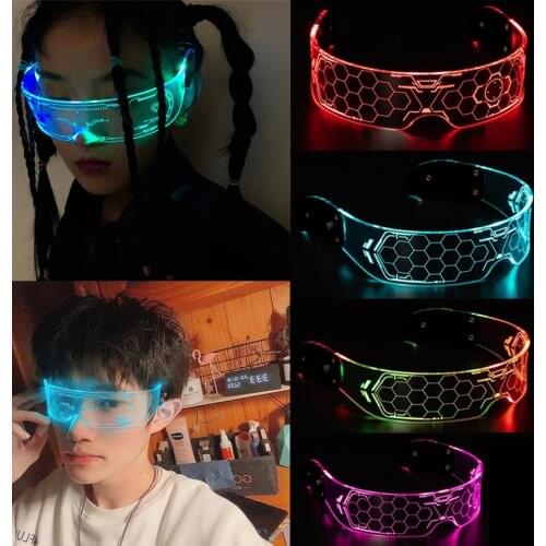 Luminous Glasses LED Beehive Visor DJ Eyeglasses For Bar KTV Christmas Birthday New Year Glow Party Decoration Colorful Eye Lamp