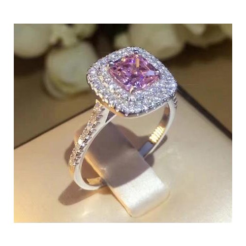 T602 flash 925 silver ring, 5Azircon with dust bag and box