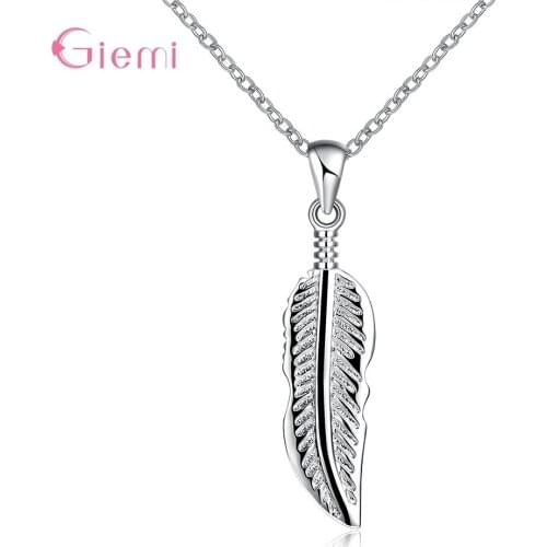 Vintage Retro Feather Pendant Necklace Gothic Style 925 Sterling Silver Link Chain Wing Design Fashion Jewelry Gift