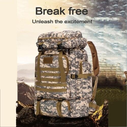 Outdoor Tactical Camouflage Sports Backpack New80L Waterproof Mountaineering Hiking Bag Adjustable Strap Military Large Capacity