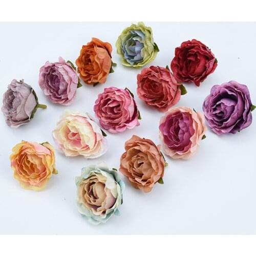 4CM High quality Silk Retro roses vases for home decor fake floristics artificial flowers wedding wall diy gift bride needlework