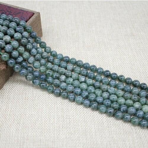 High Quality Striking Dark-Green Natural Apatite Round Beads Handmade Bracelet Stone Beads Accessory Apatite Beads For Jewelry