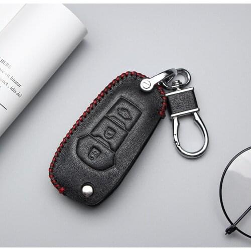 Car Protect Leather Key Case Cover For Ford Focus 2 3 Fiesta MK2 MK3 MK7 Ranger Mondeo MK4 Key Parts Skin Holder Car Fob Styling