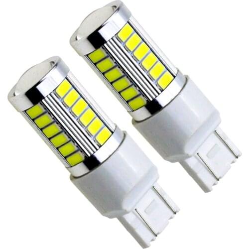 WTS 100pcs wholesale T20 W21/5W 7443 5630 33SMD LED Car Brake Light White Red DC 12V Reverse Lamp white red auto tail bulb