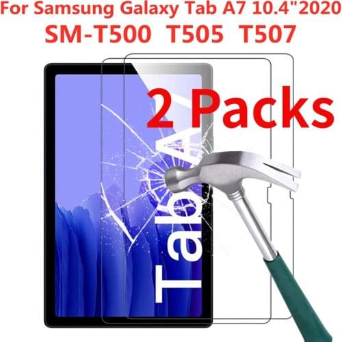 2 Pack 9H Tempered Glass For Samsung Galaxy Tab A7 10.4 Inch 2020 Screen Protector SM-T500 T505 T507 Bubble Free Protective Film