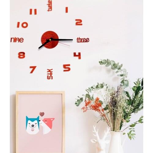 New 3D Mirror Acrylic Modern DIY Wall Clock Surface Sticker Office Home Decor Stylish Wall Clock Modern Design relogio de parede