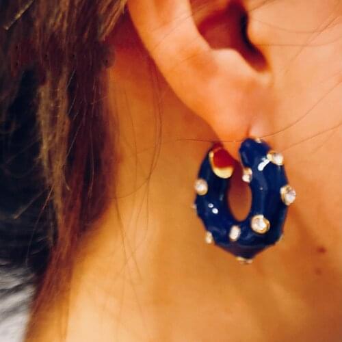 Women design trendy glaze epoxy high quality earring hoop