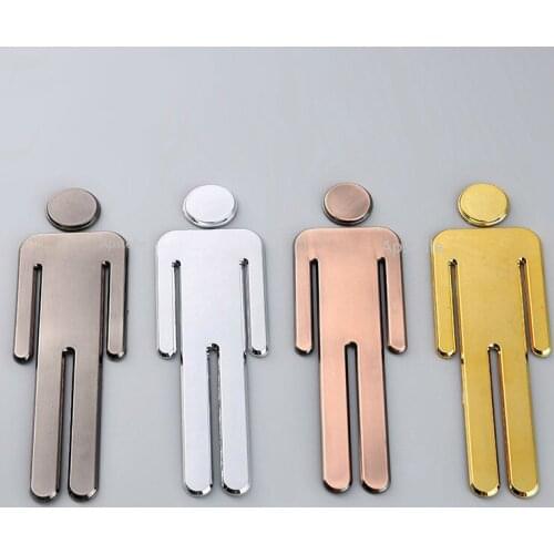 1 Pair 20*6.5*5mm Electroplanted Silver Gold Bronze Black Nickel Sign for Mens and Womens Toilets