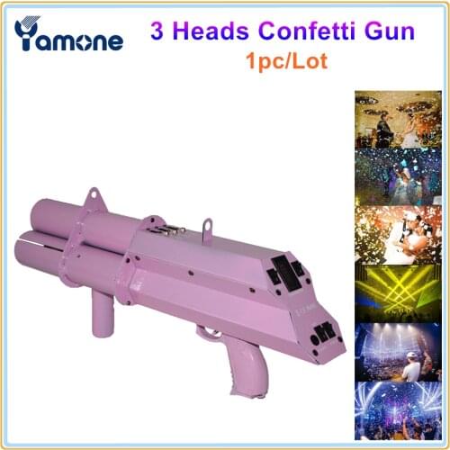 1pc/Lot Three Head Confetti Shoot Gun Trigger Electric Confetti Cannon FX Shooter Hand Control Stage Effect Machine For Wedding