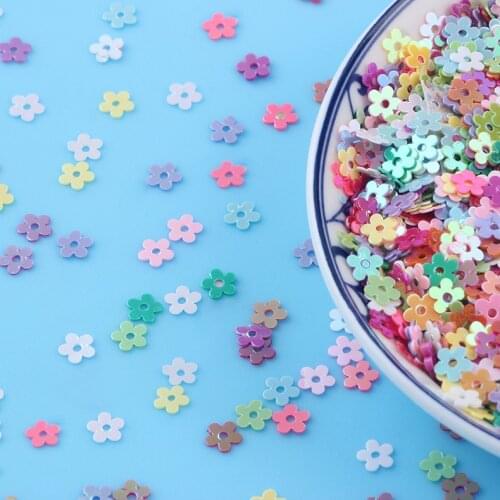 10g/lot Flat Plum Blossom Loose Sequins 5mm Flower Paillettes Sewing Craft Glitter Sequin DIY Sewing Accessories Nail Confetti