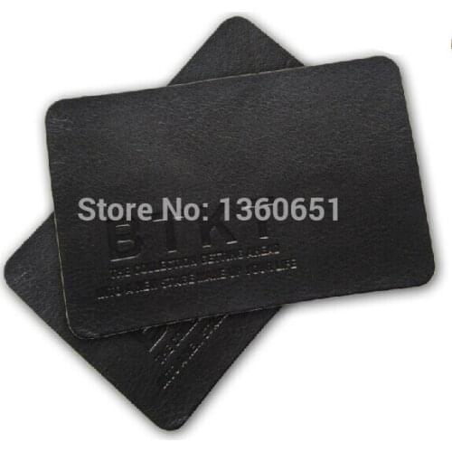 100pcs/lot Flower Pattern Rectangle Shape Handmade PU Leather Labels for DIY Bags T-shirt Purse