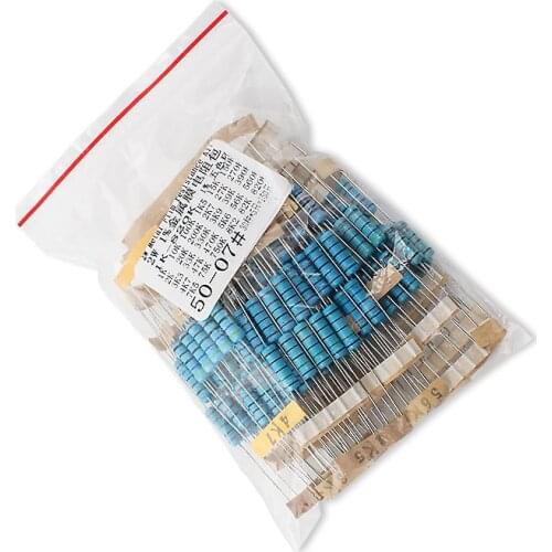 150pcs/lot 30 values 2W Resistance 1% Metal Film Resistor Assortment Kit 0.1~750 Ohm 1K~820K Ohm DIY Electronic Resistors Set