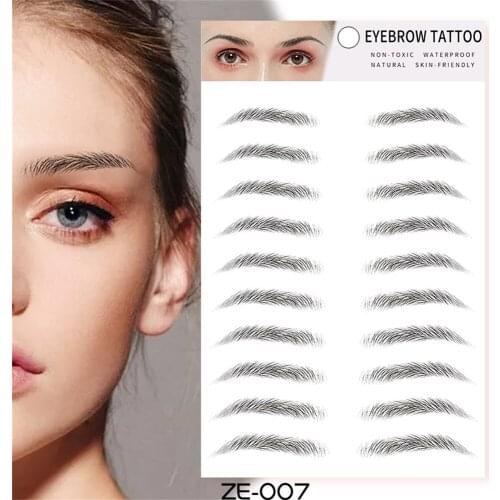 2021 3d Tattoo Eyebrow Sticker Bionic Waterproof Hair-like Eyebrow Patch Semi-permanent False Eyebrows Long Lasting Makeup Tools
