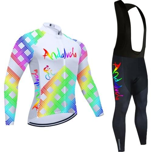 2021 Team Andalucia Ropa De Ciclismo Autumn Spring Bike Mountain Wear Cycling Jersey Sets Men Uniformes De Ciclismo Para Hombre