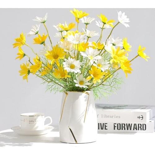 3/5PCS Little daisy Artificial Bouquet Garden Wedding Decoration Christmas Family Dining Table Home Decor Flower Holding Flower