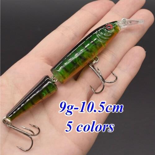 9g-10.5cm 2 Segment Minnow Fishing Lures Bass Wobbler Bait Artificial Hard Fish Lures Freshwater Fishing Tackle 9g-10.5cm